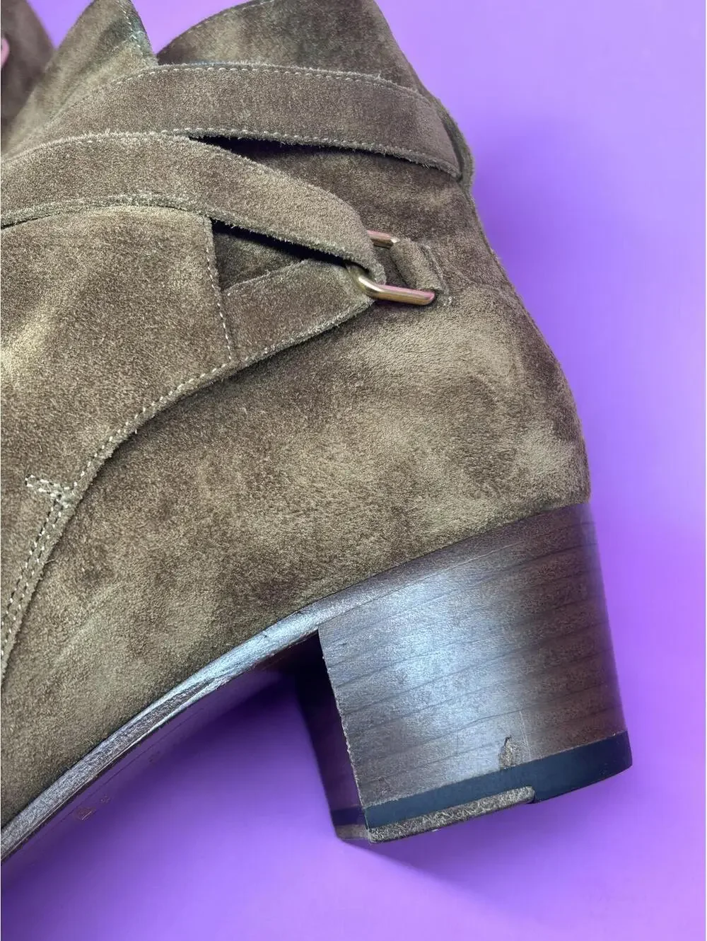 Saint Laurent Suede Wyatt Jodhpur Boots - Tobacco/Nut Suede - Picture 4 of 9